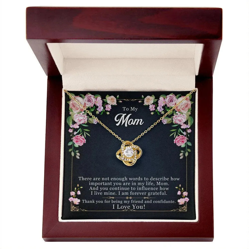 To My Mom, Thank yOU For Being My Friend - Love Knot Necklace - Whatever You Like Shop