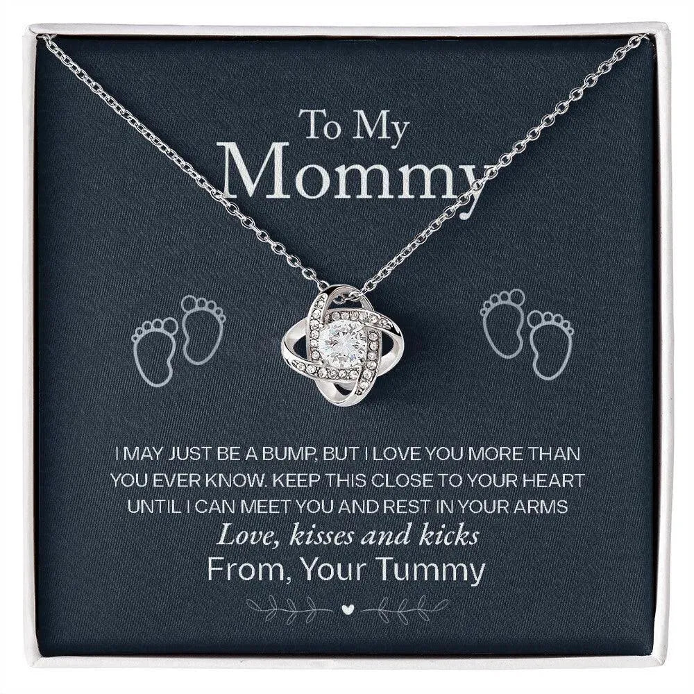 To My Mommy, Love From Your Tummy - Love Knot Necklace - Whatever You Like Shop