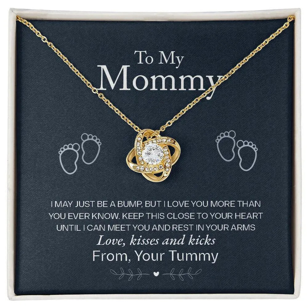 To My Mommy, Love From Your Tummy - Love Knot Necklace - Whatever You Like Shop