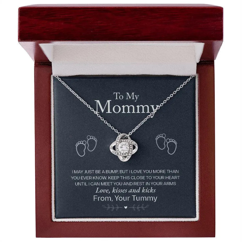 To My Mommy, Love From Your Tummy - Love Knot Necklace - Whatever You Like Shop