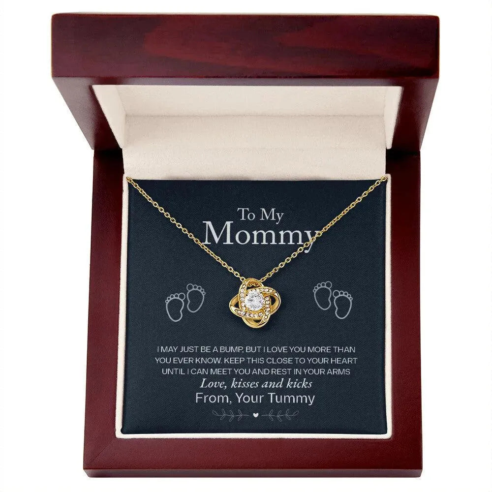 To My Mommy, Love From Your Tummy - Love Knot Necklace - Whatever You Like Shop