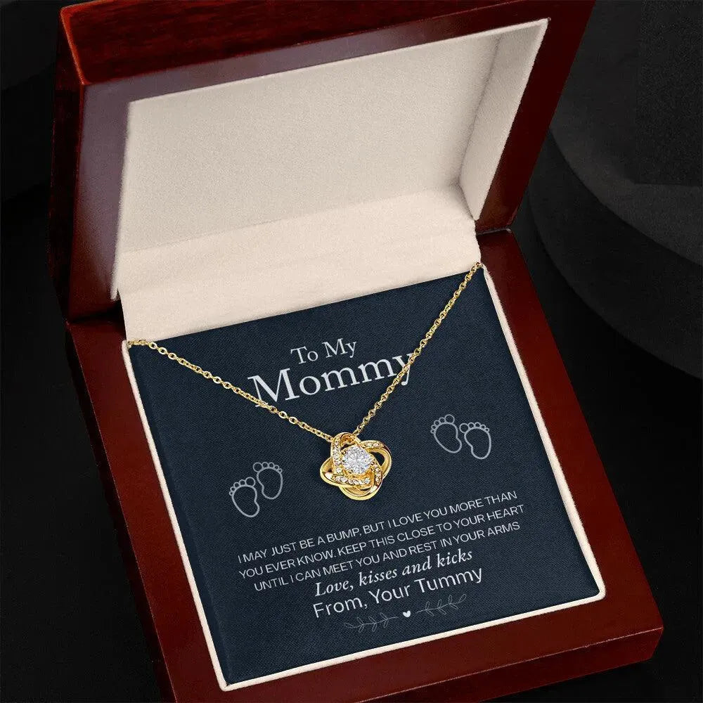 To My Mommy, Love From Your Tummy - Love Knot Necklace - Whatever You Like Shop