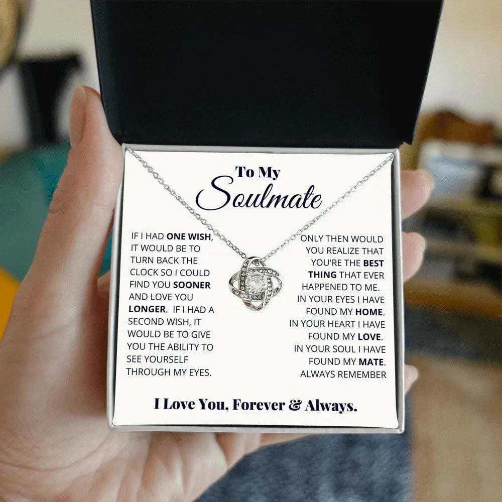 To My Soulmate, I Love You, Forever & Always - Love Knot Necklace - Whatever You Like Shop