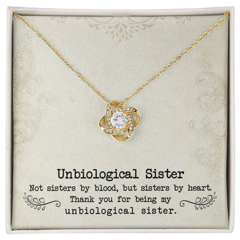 To My Unbiological Sister, Sister By Heart - Love Knot Necklace - Whatever You Like Shop