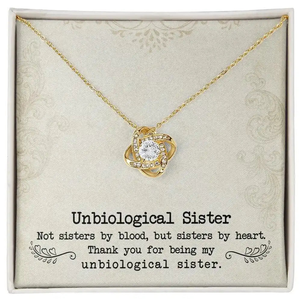 To My Unbiological Sister, Sister By Heart - Love Knot Necklace - Whatever You Like Shop