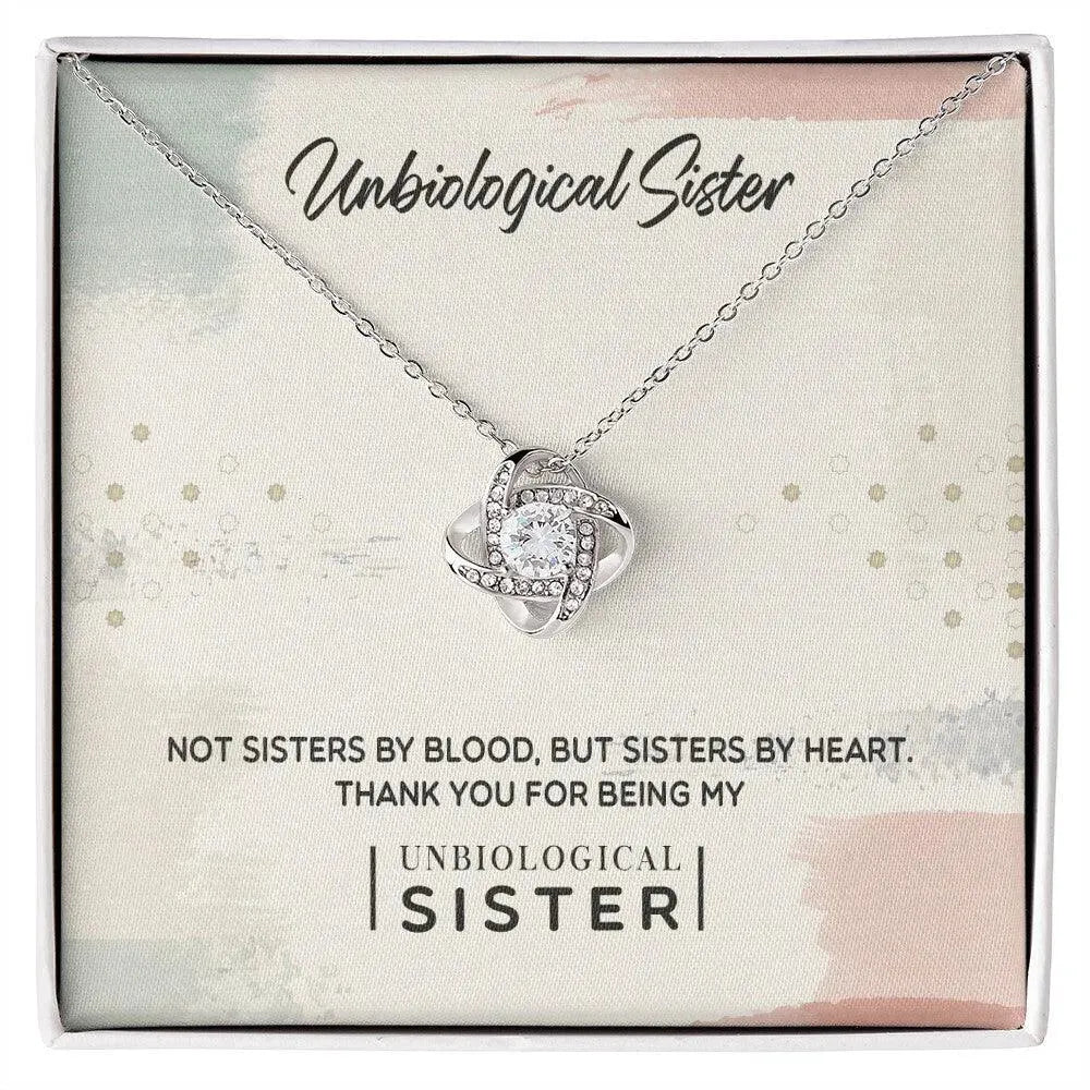 To My Unbiological Sister, Thank You - Love Knot Necklace - Whatever You Like Shop