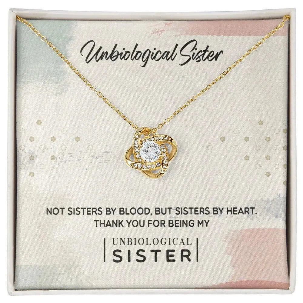 To My Unbiological Sister, Thank You - Love Knot Necklace - Whatever You Like Shop