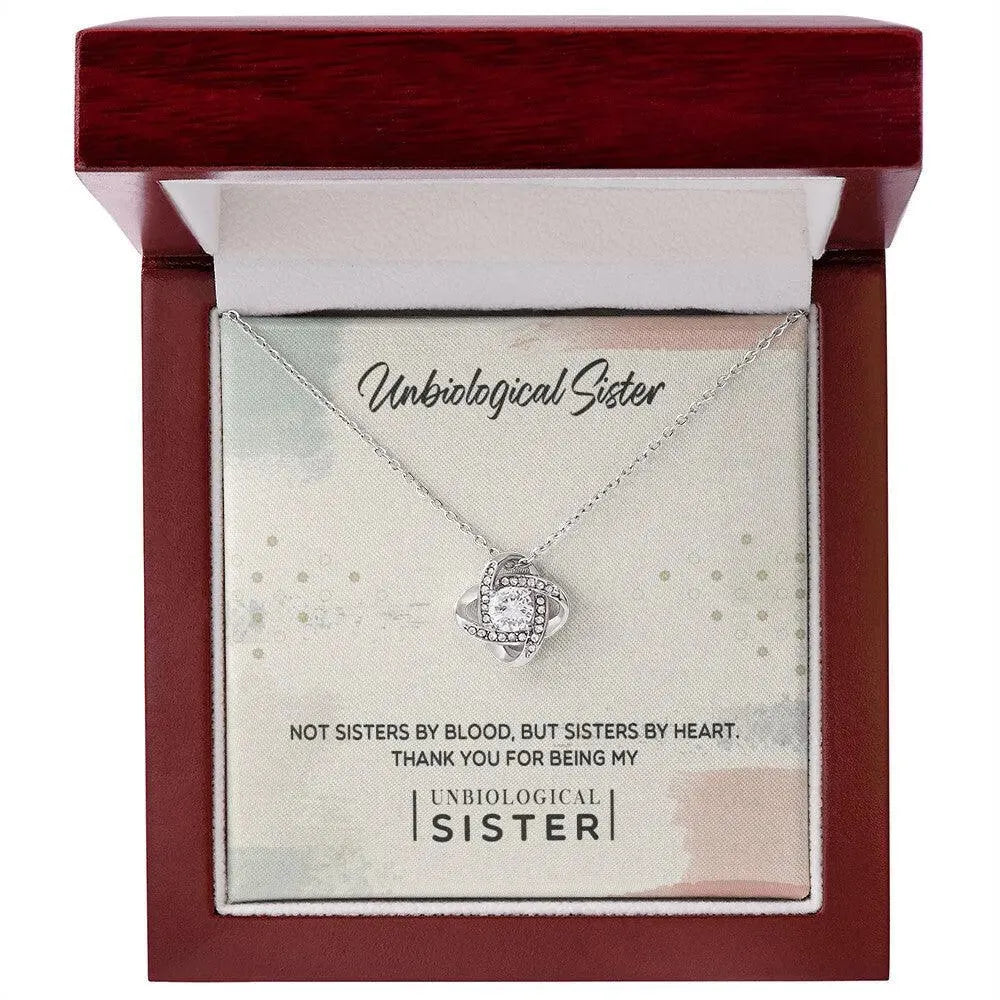 To My Unbiological Sister, Thank You - Love Knot Necklace - Whatever You Like Shop