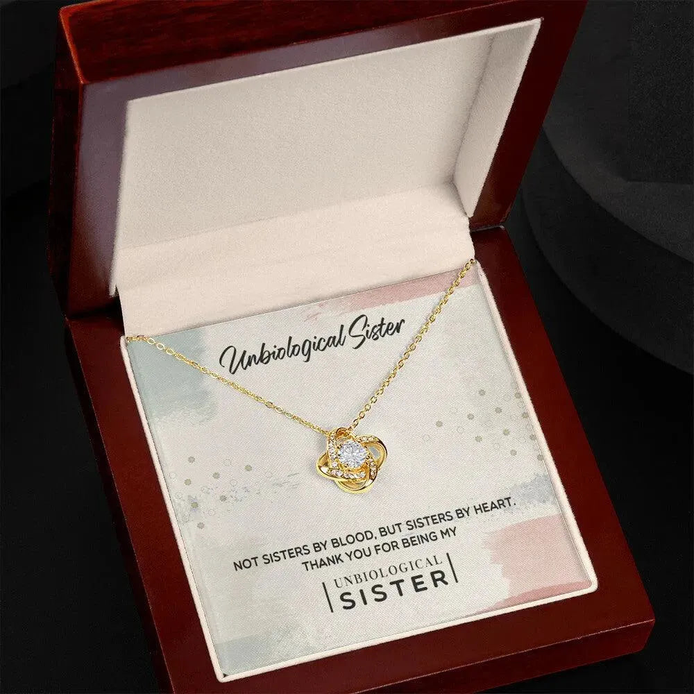 To My Unbiological Sister, Thank You - Love Knot Necklace - Whatever You Like Shop