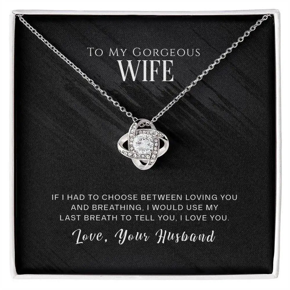 To My Wife, I Love You - Love Knot Necklace - Whatever You Like Shop