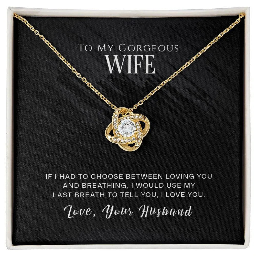 To My Wife, I Love You - Love Knot Necklace - Whatever You Like Shop