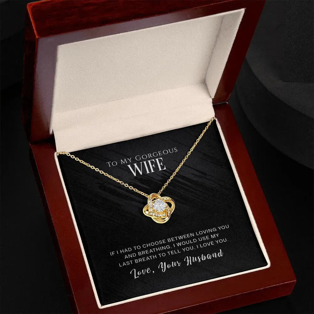 To My Wife, I Love You - Love Knot Necklace - Whatever You Like Shop