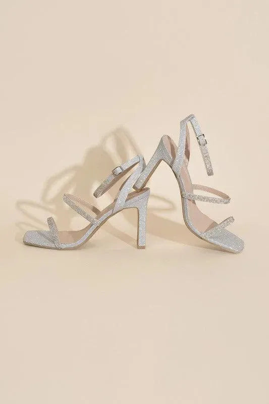 Top Guy DEVIN-1 Silver Rhinestone Heels - Whatever You Like Shop