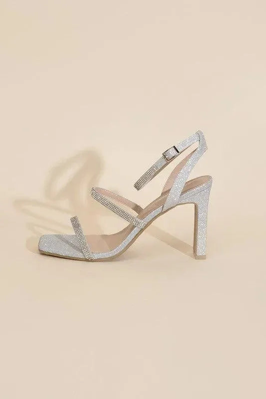 Top Guy DEVIN-1 Silver Rhinestone Heels - Whatever You Like Shop