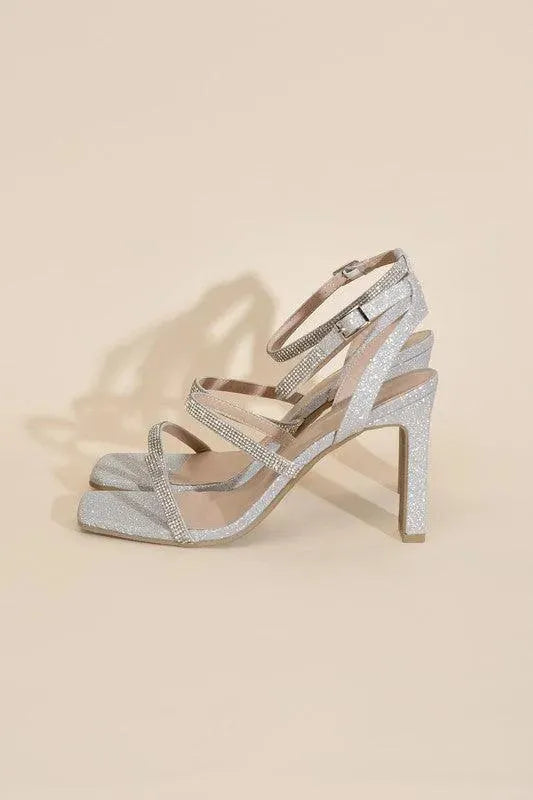 Top Guy DEVIN-1 Silver Rhinestone Heels - Whatever You Like Shop