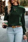 Velvet Puffed Sleeve Blouse - Whatever You Like Shop