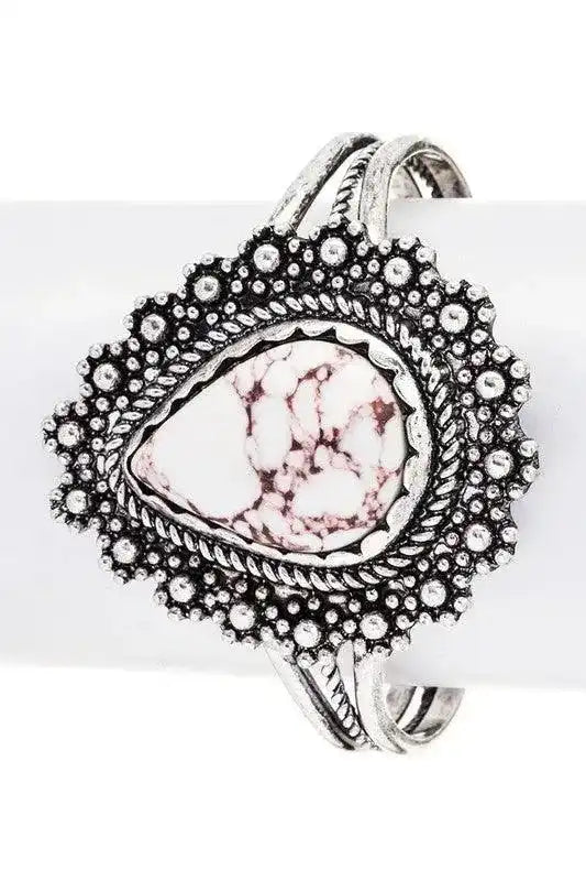 Western Pear Shape Stone Cuff - Whatever You Like Shop