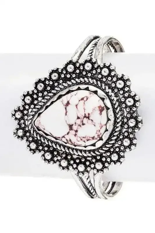 Western Pear Shape Stone Cuff - Whatever You Like Shop