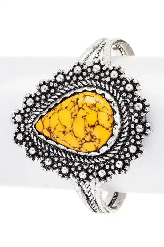Western Pear Shape Stone Cuff - Whatever You Like Shop