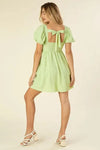 Women’s Tie back summer dress with puff sleeves - Whatever You Like Shop