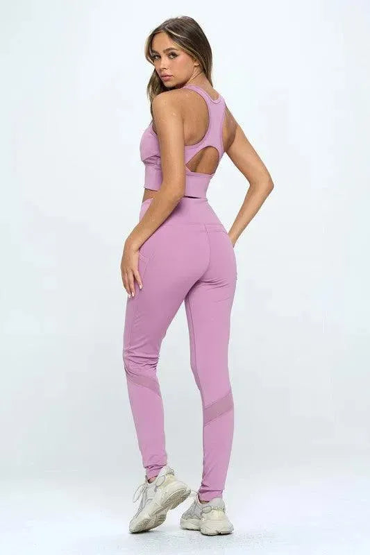 Women's Two Piece Activewear Set Cut Out Detail - Whatever You Like Shop