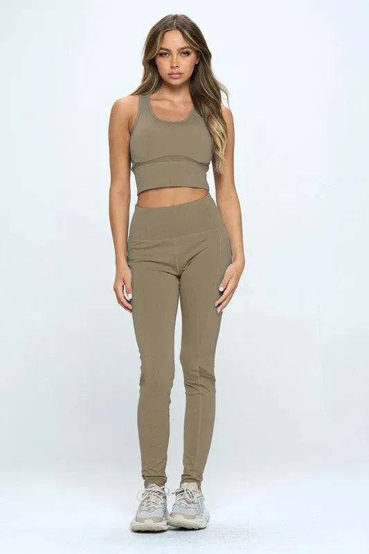 Women's Two Piece Activewear Set Cut Out Detail - Whatever You Like Shop