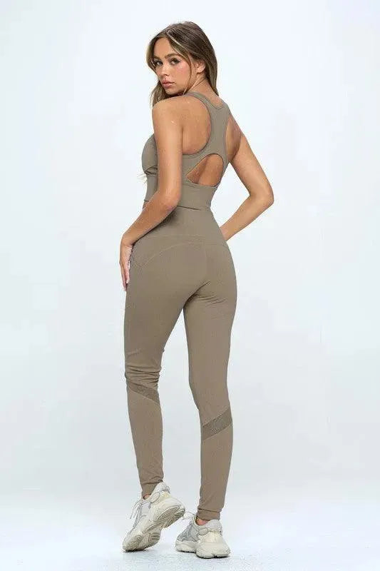 Women's Two Piece Activewear Set Cut Out Detail - Whatever You Like Shop