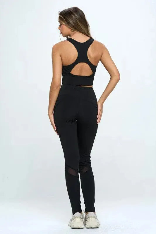 Women's Two Piece Activewear Set Cut Out Detail - Whatever You Like Shop