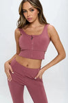 Zip Up Crop Sports Tank Top Set - Whatever You Like Shop